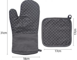 silicone oven mitt and pot holder set china manufacturer