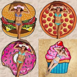 hamburger donut round beach towel wholesale