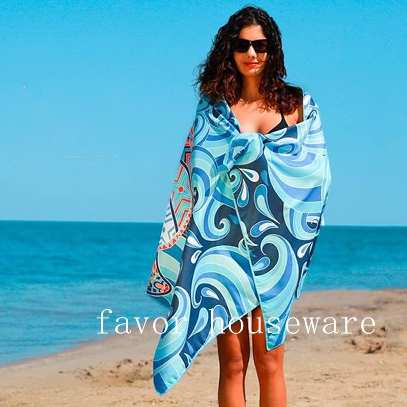 High-quality microfiber beach towel close-up