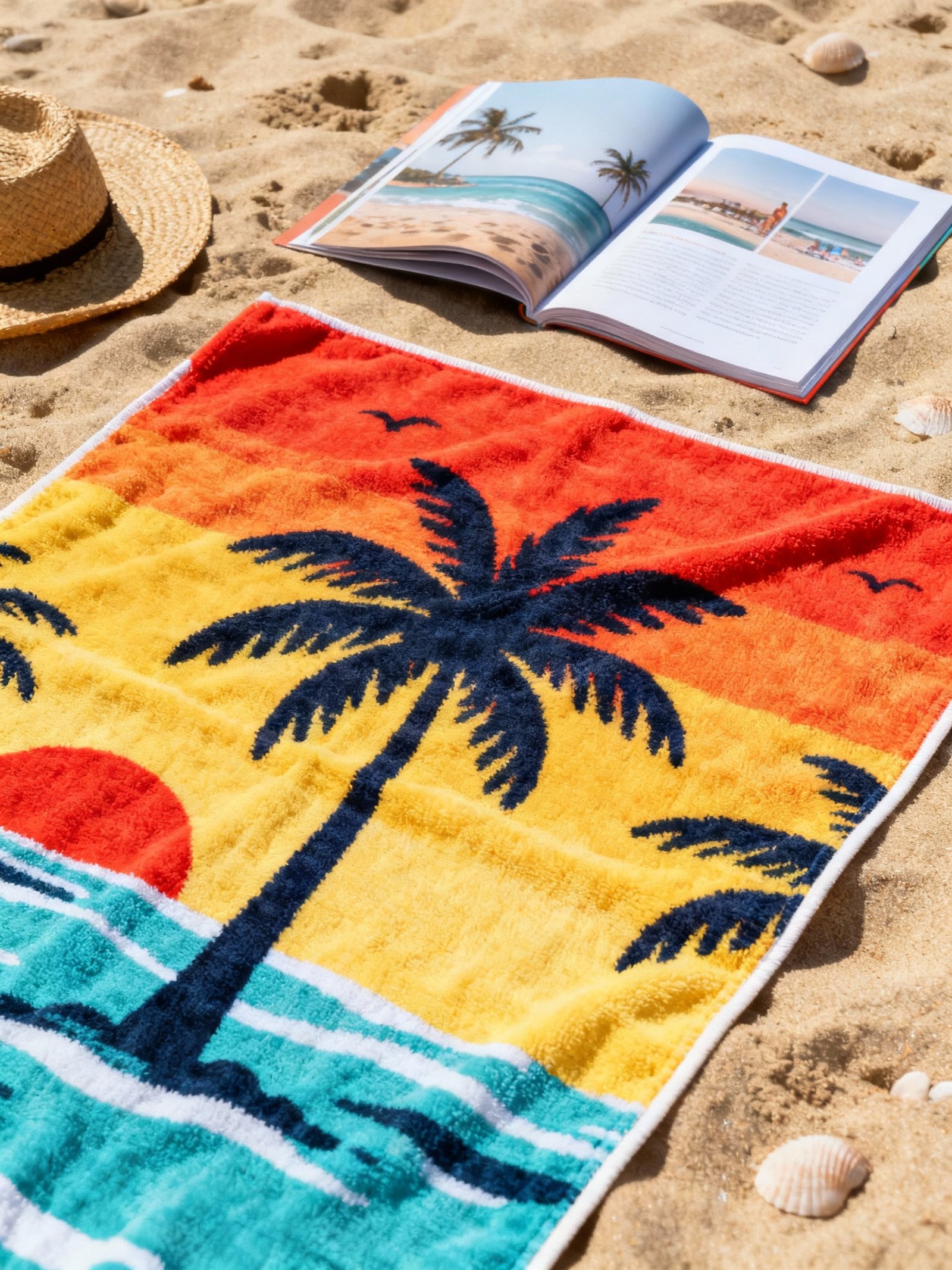 Various beach towel materials and weaves