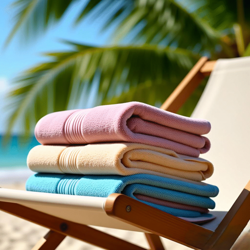 Hotel beach towels display