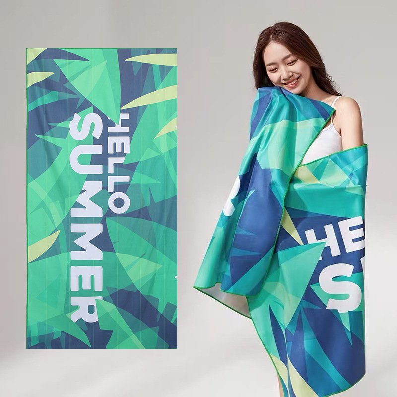 Microfiber towel absorbing water demonstration