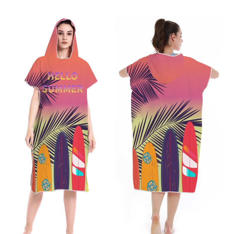 Recycled surf poncho towel - rPET fabric custom design