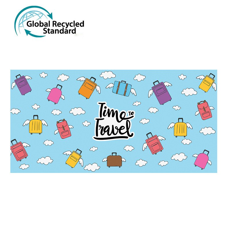 Close-up texture of high-quality recycled rPET beach towel fabric