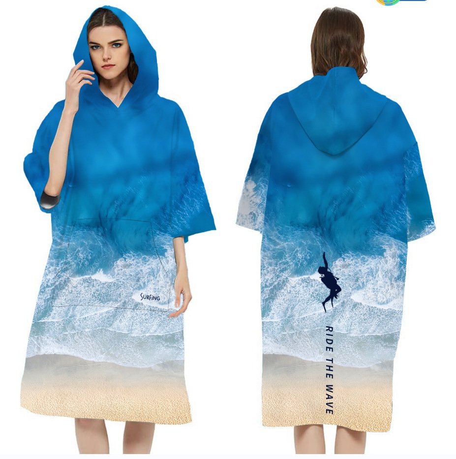 Surf poncho for changing privacy