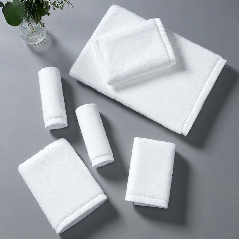 Luxury bamboo-cotton face towel folded